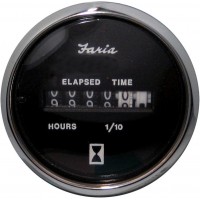 Faria Chesapeake Black Stainless Steel Hourmeter (12-32V) - 13713