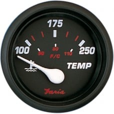 Faria Professional Red Water Temperature Gauge 100-250 F - 14604