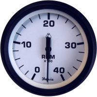 Faria Euro White Tachometer with Hourmeter 4000 RPM - 32941