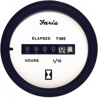 Faria Hourmeter Digital (12-32 Volts) Euro White - FAR12913