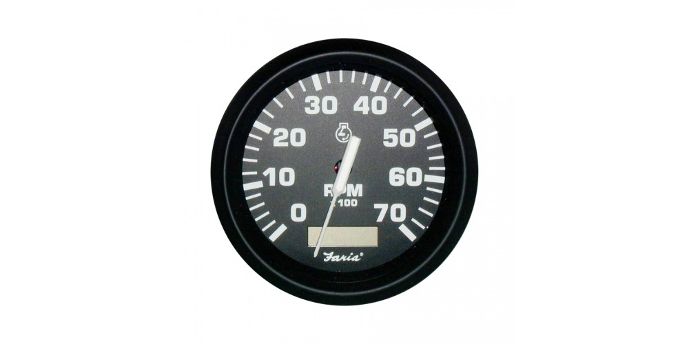 Faria Euro Tachometer w/ Hourmeter 0-7000 RPM - FAR32840