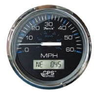 Faria Chesapeake Black Stainless Steel Speedometer 60 Mph with GPS & LCD - FAR33726