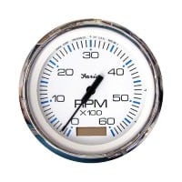 Faria Chesapeake White Tachometer with Hourmeter 6000 RPM - 34832