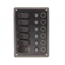 Victory Switch Panel Black, 5X15A Breaker - AA10061USB