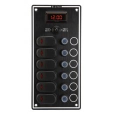 Victory Switch Panel, 6 Gang Black - AA10162