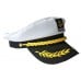 White Navy Embroidered  Captain Cap