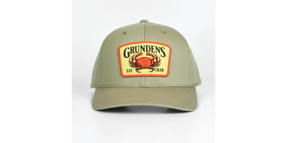 Grundens Eat Crab Trucker 312 Hat Khaki/White One Size - 50252