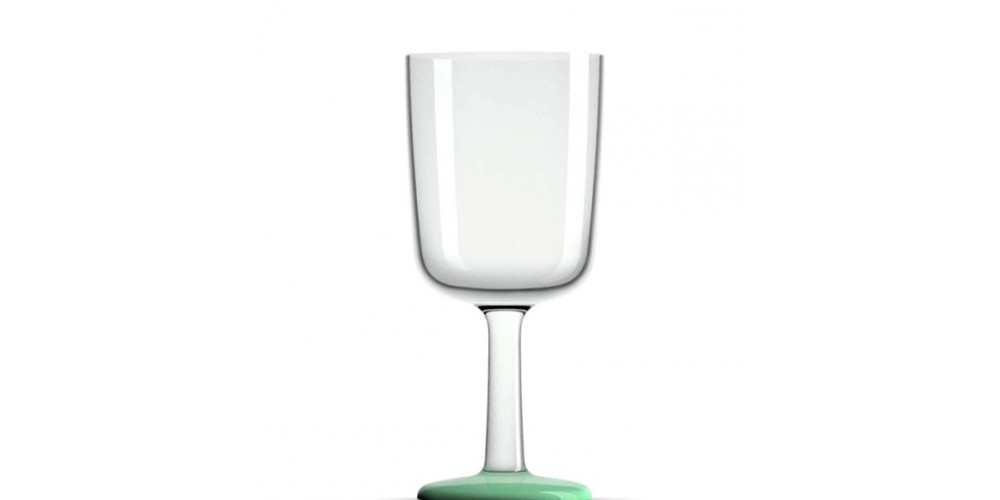 Palm Non Slip Forever Unbreakable Wine Glass Green Base