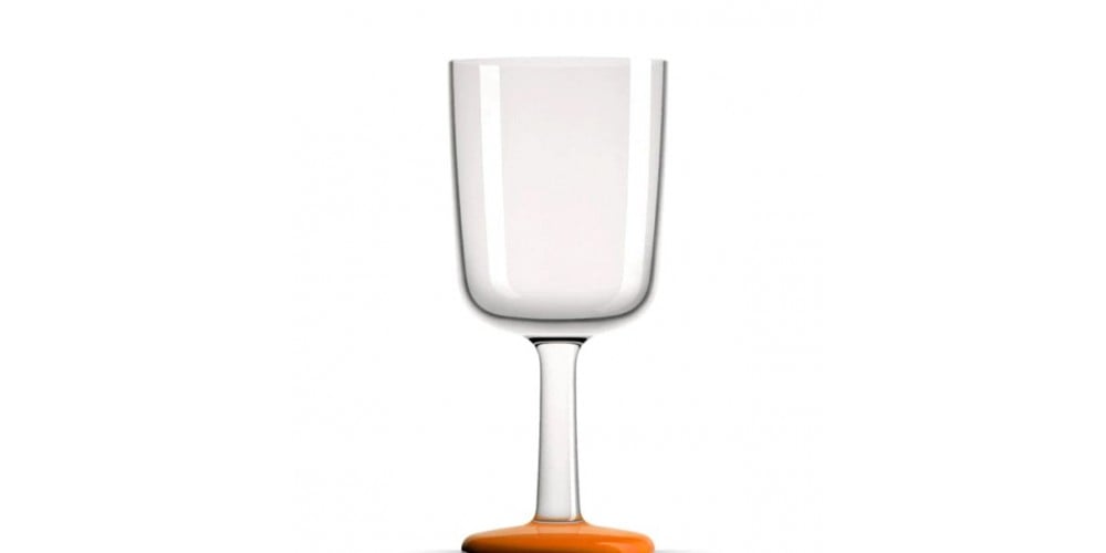 Palm Non Slip Forever Unbreakable Wine Glass Orange Base