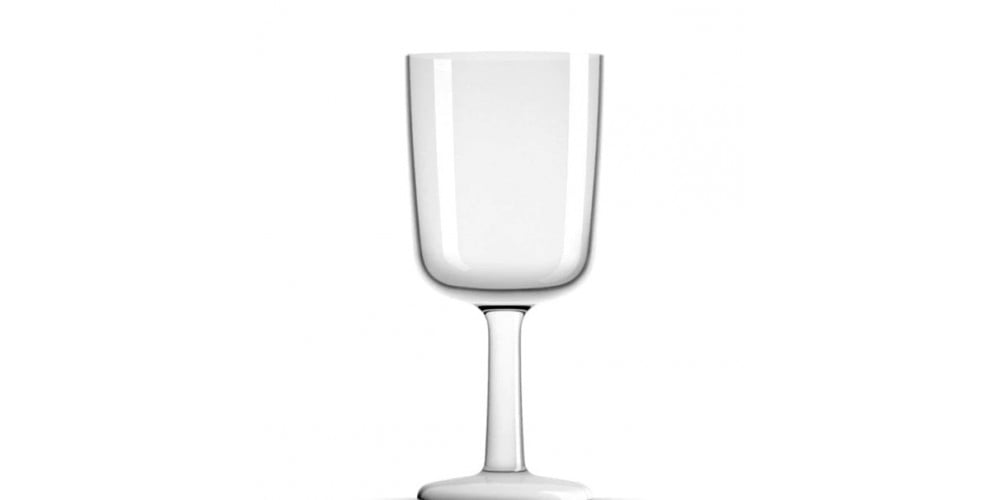 Palm Non Slip Forever Unbreakable Wine Glass White Base