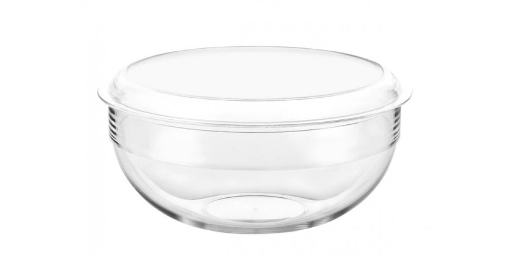 Palm Unbreakable Salad Bowl With White Lid