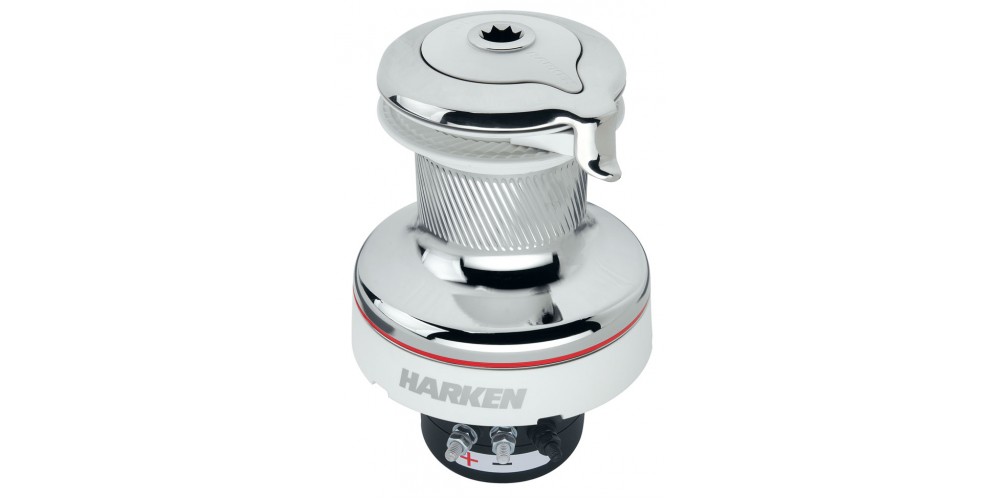 Harken UniPower Radial Winch w-Accessories - Chrome 12 Volt White RAL9003
