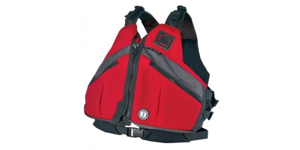 Mustang Deluxe Paddler Vest - Large - Red and Carbon