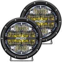 Rigid 360-Series 6" LED Off-Road Drive Optic w/ White Backlight Pair (Black) - 36204