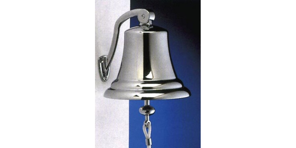 BELL,SHIP'S CHROME 4" FIXED SWIVEL SOLID BRASS